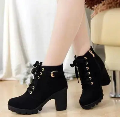 Bottes à Talons Épais pour Femmes Automne Hiver