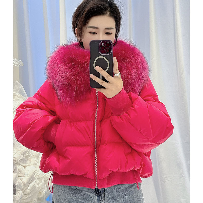 Women's Premium Down Jacket with Fur Trim
