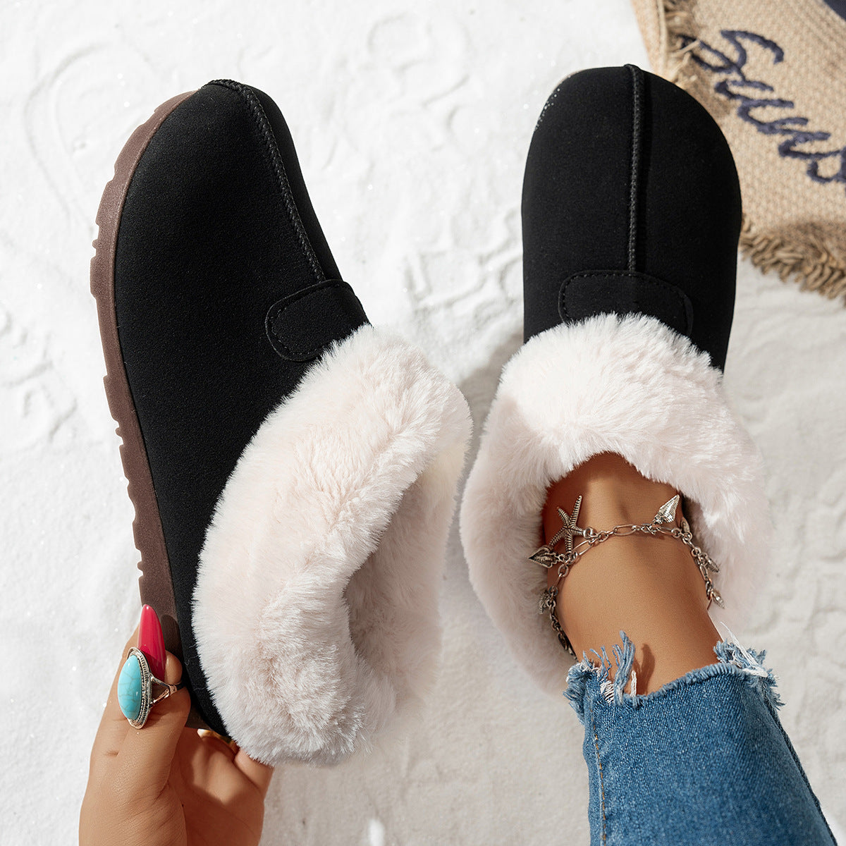 Women's Velvet Warm Cotton Snow Boots