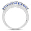 Anillo de plata esterlina con tanzanita genuina de 2.76 quilates y topacio blanco