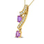 Collar con Colgante de Zafiro Rosa y Diamante en Oro Amarillo de 14K
