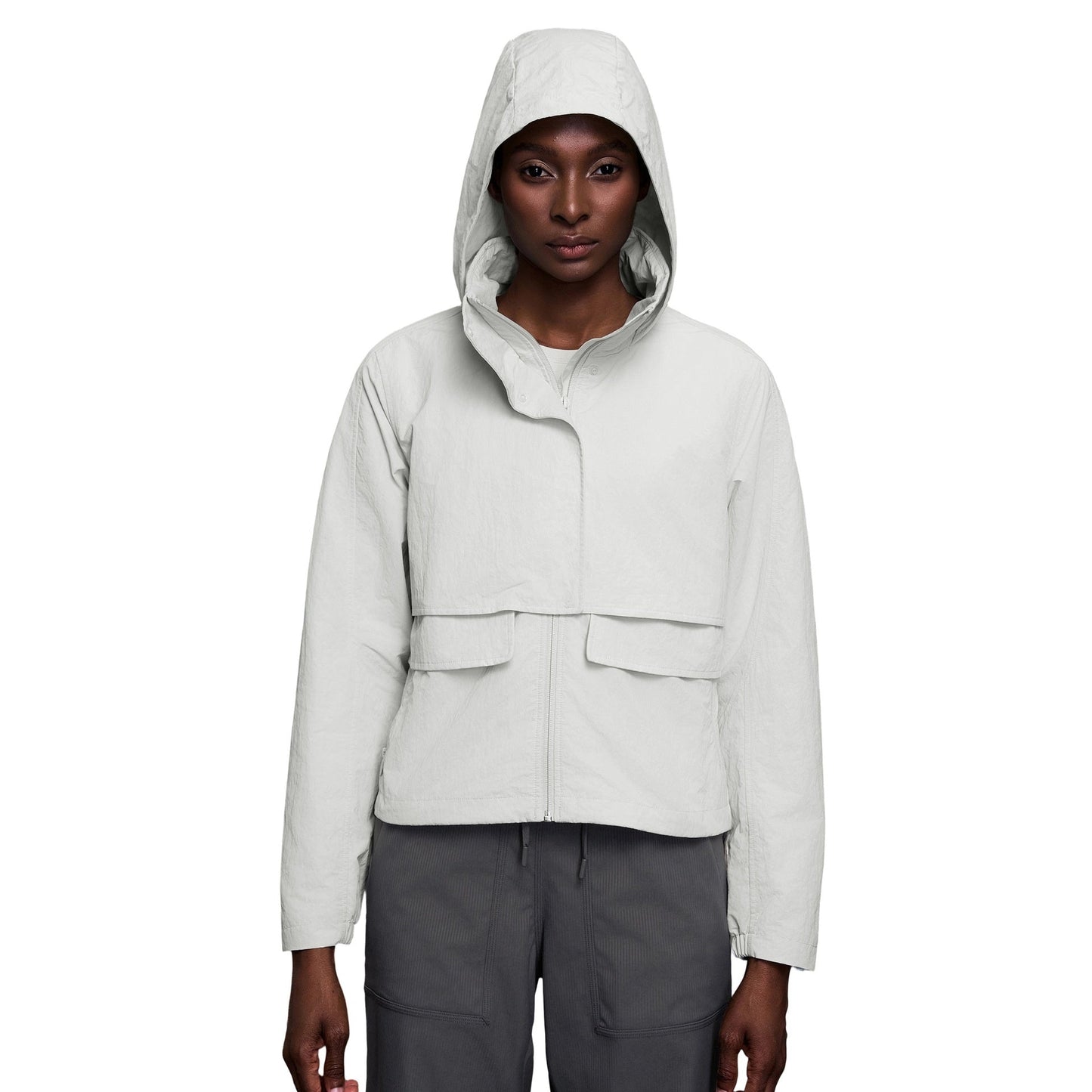 Veste coupe-vent décontractée à capuche résistante à l'eau pour femmes