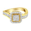 Anillo de cóctel de diamantes de oro amarillo de 10KT - 5/8 cttw