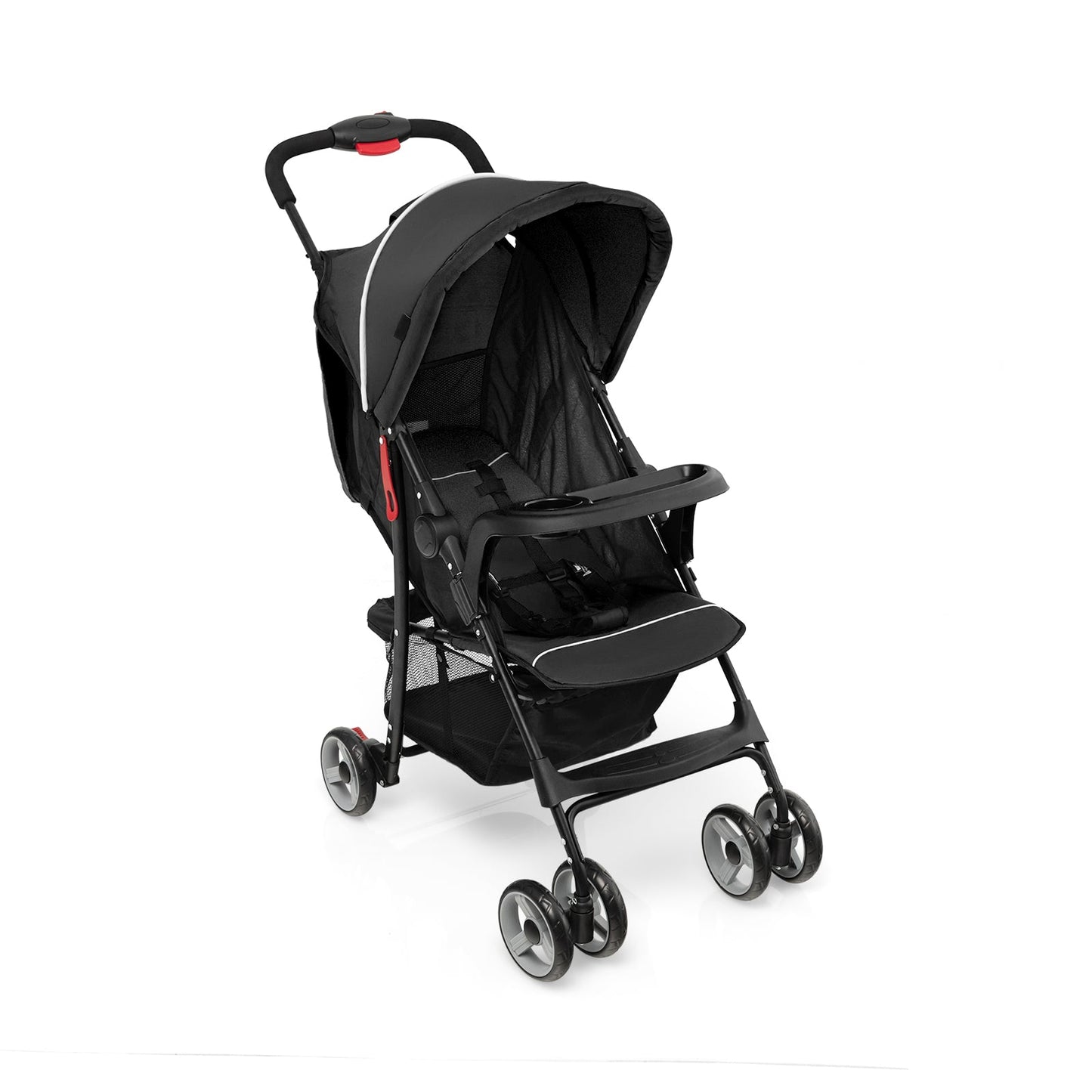 Carrito de Viaje Premium para Niños Pequeños con Capota - Negro