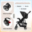 Carrito de Viaje Premium para Niños Pequeños con Capota - Negro