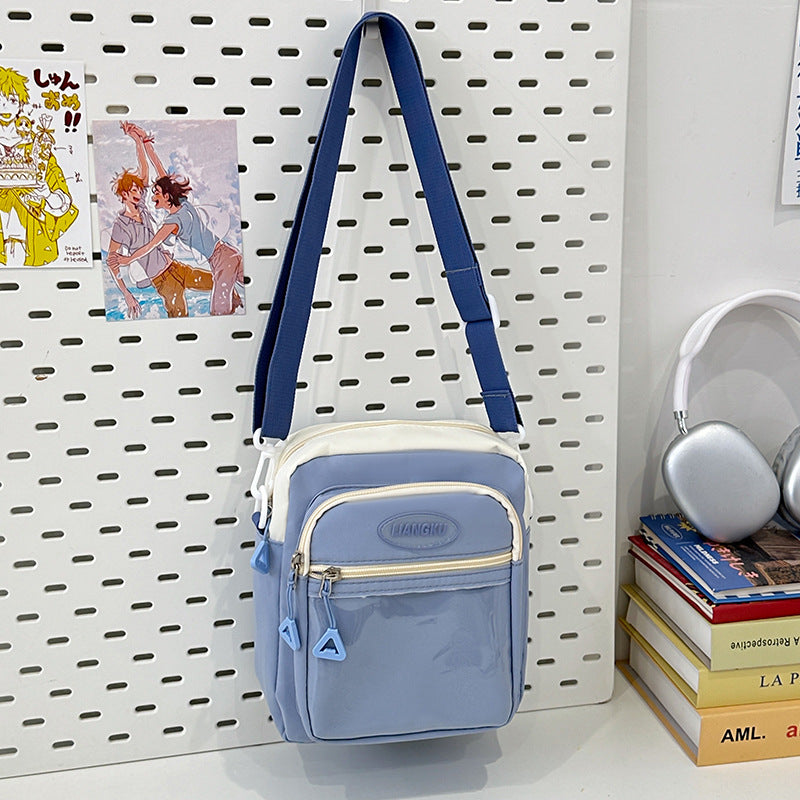 Stylish Contrast Color Crossbody Bag for Students