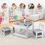 Juego de Mesa y Sillas para Niños con Almacenamiento y Pizarra