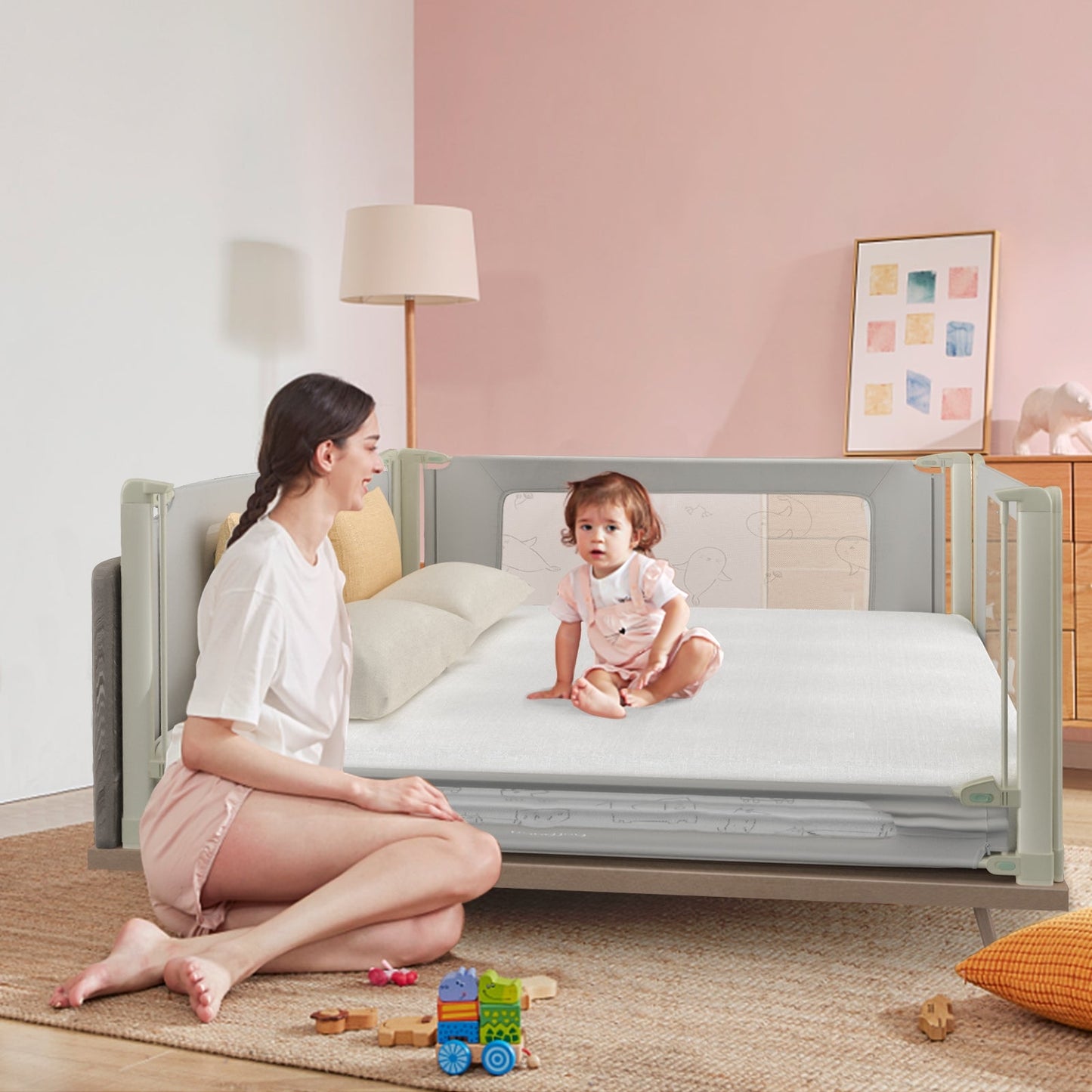 Adjustable Bed Rail Guard for Toddlers - 59 Inch Safety Rail