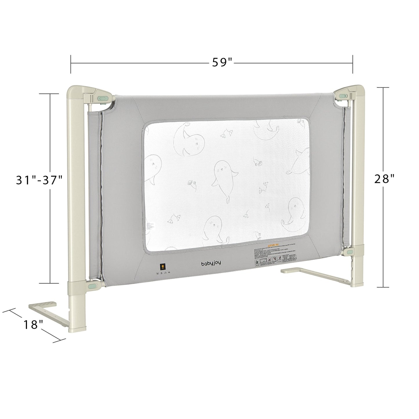 Adjustable Bed Rail Guard for Toddlers - 59 Inch Safety Rail