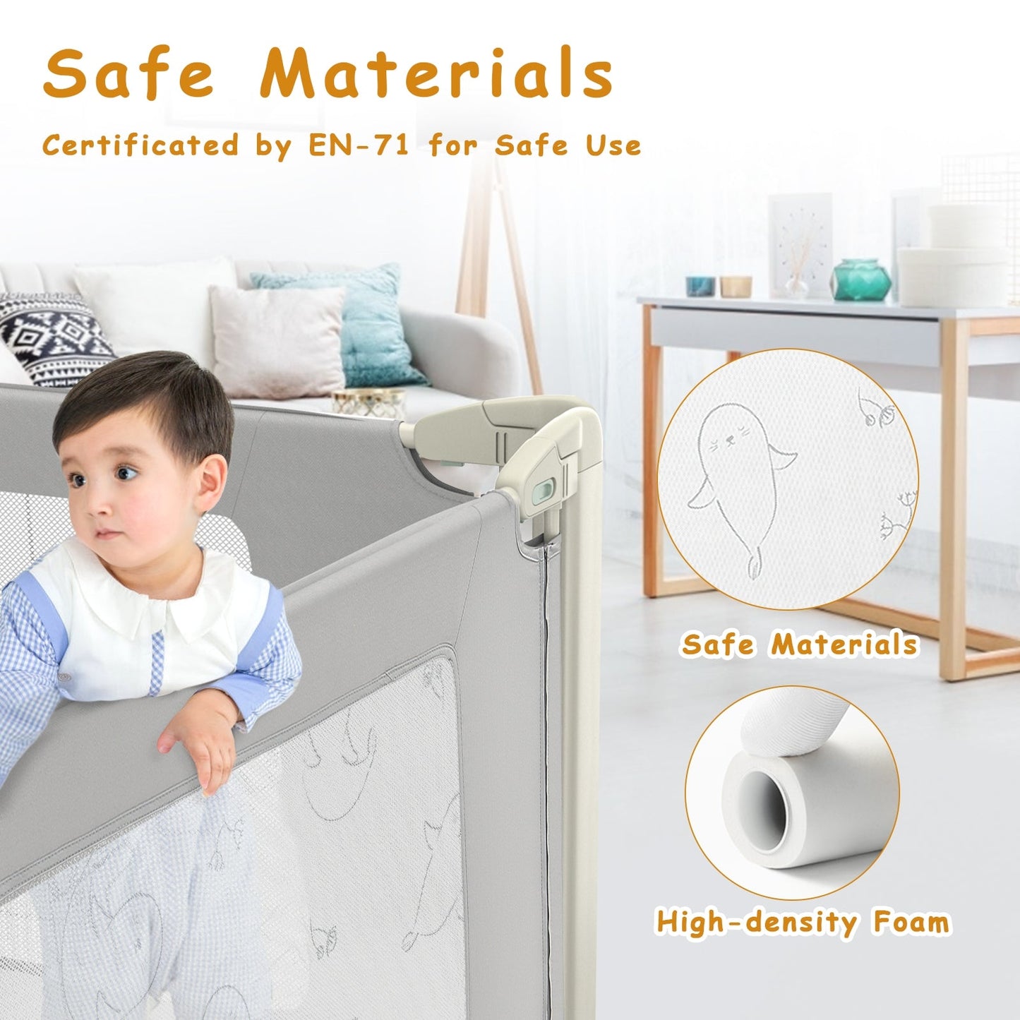 Adjustable Bed Rail Guard for Toddlers - 59 Inch Safety Rail