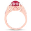 14K Rose Gold Plated Genuine Ruby & White Topaz Ring
