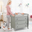 Premium Baby Changing Table with 3 Drawers - Gray