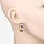Pendientes de plata esterlina de amatista genuina de 2.18 quilates y topacio blanco