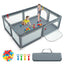 Portable Extra-Large Safety Baby Playpen with Ocean Balls - Gray