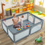 Portable Extra-Large Safety Baby Playpen with Ocean Balls - Gray