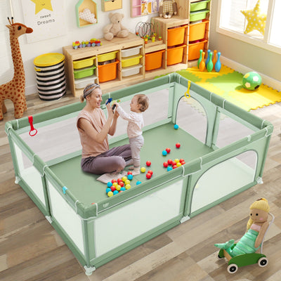 Reja de Seguridad Extra Grande para Bebés con Pelotas de Océano - Verde