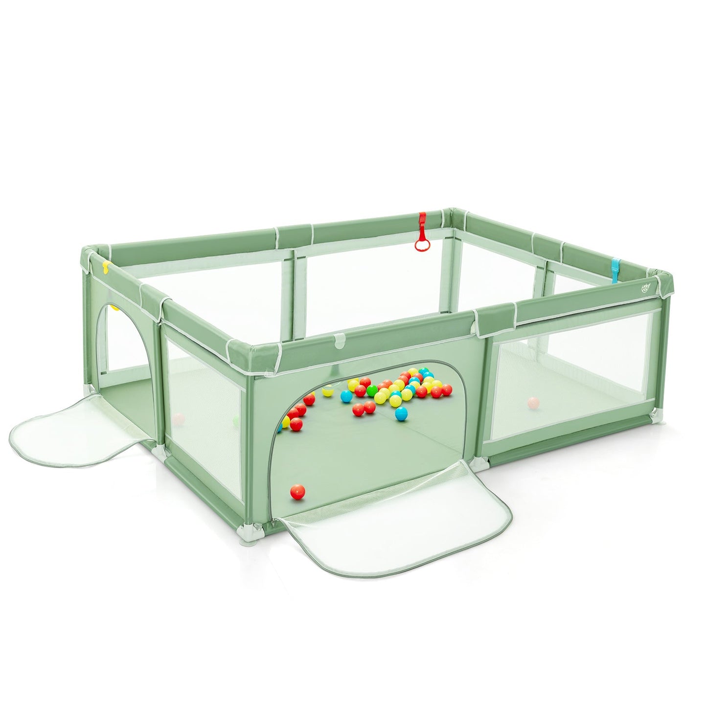 Extra-Large Safety Baby Fence with Ocean Balls - Green