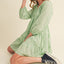 Notched Balloon Sleeve Tiered Mini Summer Dress for Women