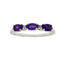 Genuine .70ct Amethyst Diamond Ring in Sterling Silver