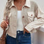 Chaqueta de Manga Larga con Botones de Houndstooth para Mujer