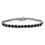 Pulsera de Tenis S-Link de Diamante Azul de Plata Esterlina .925 - 7.25"