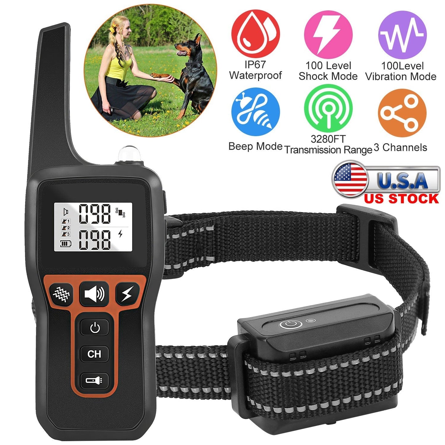 Collar de Entrenamiento para Perros Impermeable GBruno