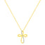 Collar de Cruz con Acento de Diamante en Plata Esterlina Baño de Oro de 10K