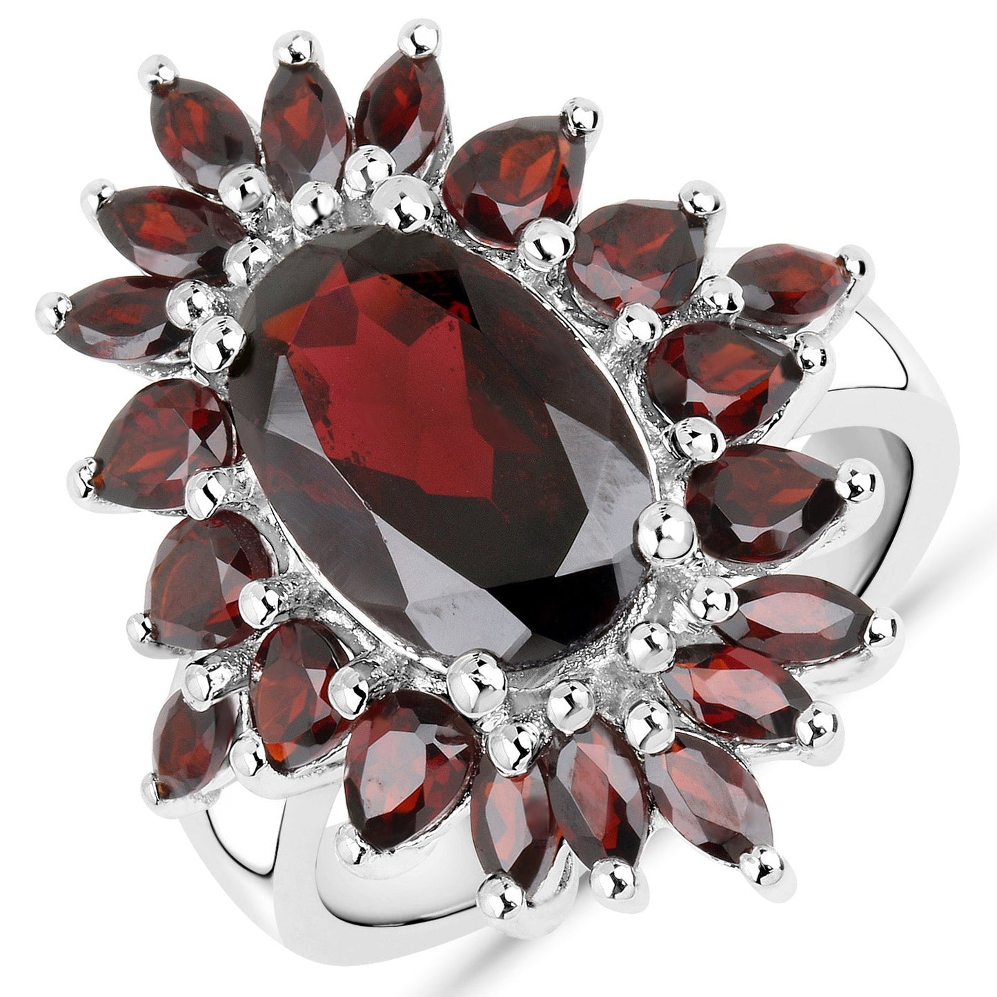 Ensemble de bijoux en argent sterling .925 avec grenat véritable de 20,24 carats