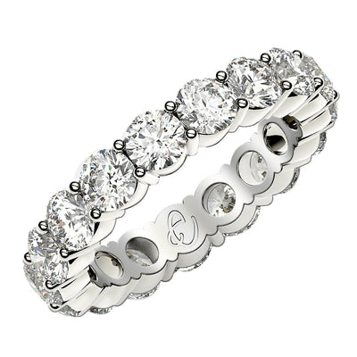 Round Cut Lab Grown Diamond Eternity Ring in 14k White Gold