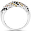 0.63 Carat Genuine Champagne, Yellow & Black Diamond Sterling Silver Ring