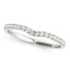 Bague de mariage en diamant avec pavé courbé en or blanc 14 carats