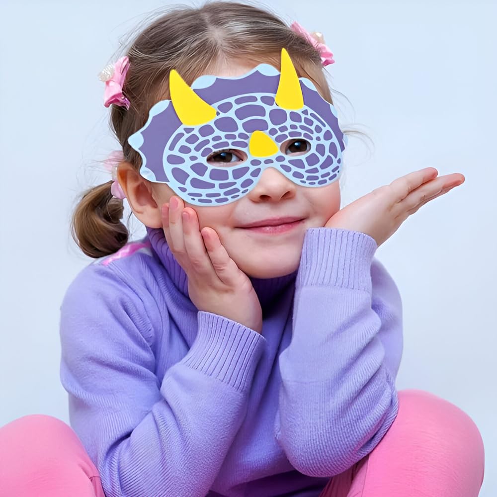 Dinosaur Foam Masks - 12 Count Party Accessory Set