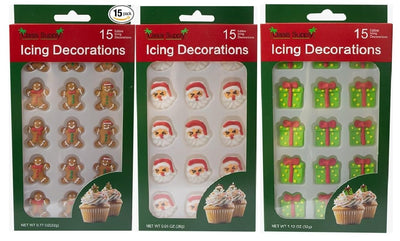 Christmas Edible Cake Decorations - 45 Piece Set