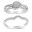 Bague de fiançailles en argent sterling .925 avec cadre en diamant composite de 1/3 Cttw taille 7
