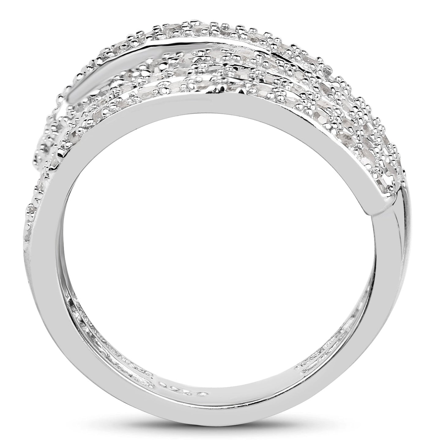 0.83 Carat Genuine White Diamond Sterling Silver Engagement Ring