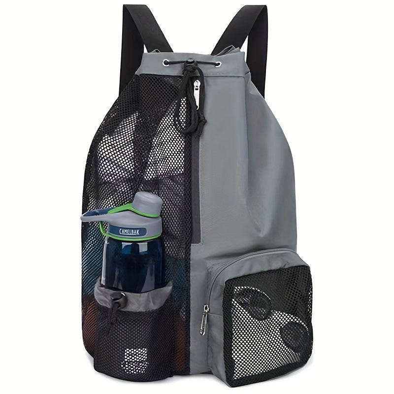 Sac à dos en maille avec cordon de serrage pour aventures à la plage