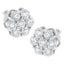 Pendientes de Stud de Diamante Floral de Plata Esterlina - 2 cttw