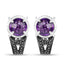 Boucles d'oreilles en argent sterling avec améthyste et diamants de 3,61 carats