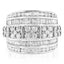 Anillo de cóctel de diamantes de múltiples filas de plata esterlina .925 - Talla 7