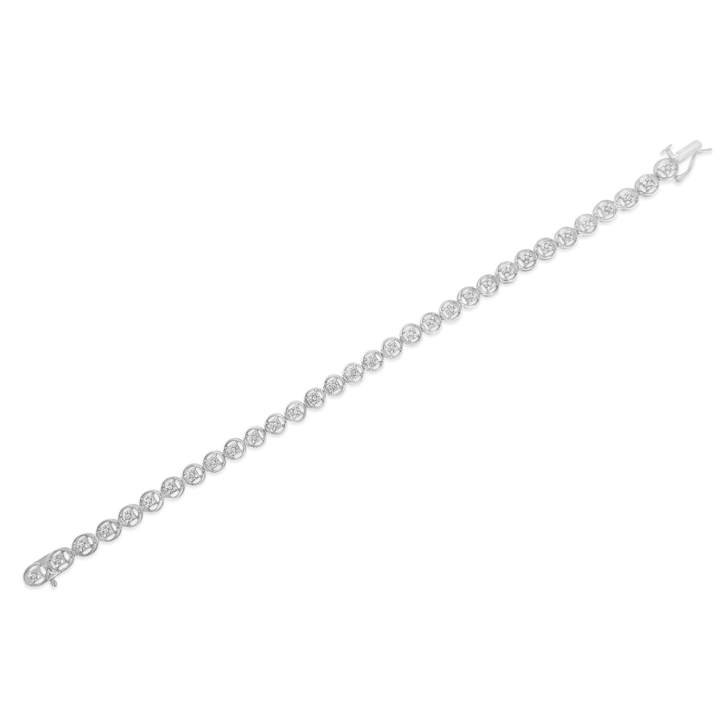 Bracelet en diamant tennis en argent sterling plaqué or rose 14K