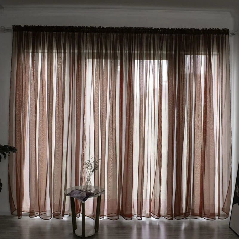 Simple Modern Solid Color Gauze Curtain for Balcony