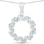 Pendentif en aigue-marine et topaze blanche de 1,10 carat en argent sterling