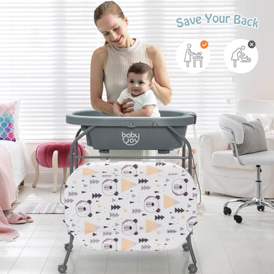 Portable Baby Changing Table with Storage - Gray