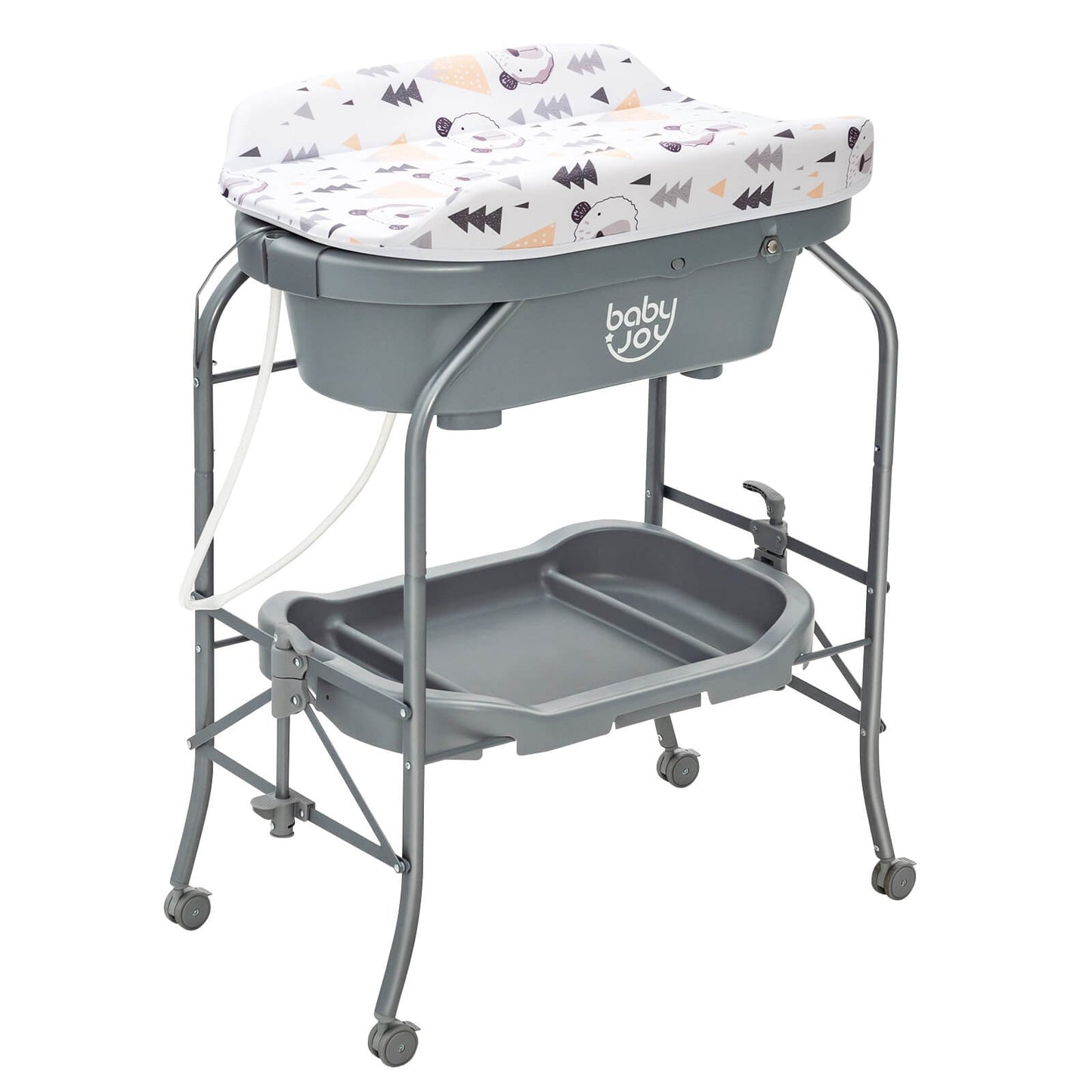 Mesa de Cambio Portátil para Bebés con Almacenamiento - Gris