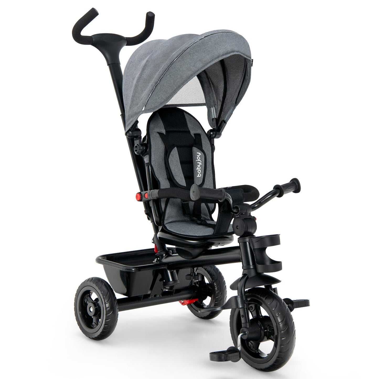4-in-1 Baby Tricycle Toddler Trike - Gray