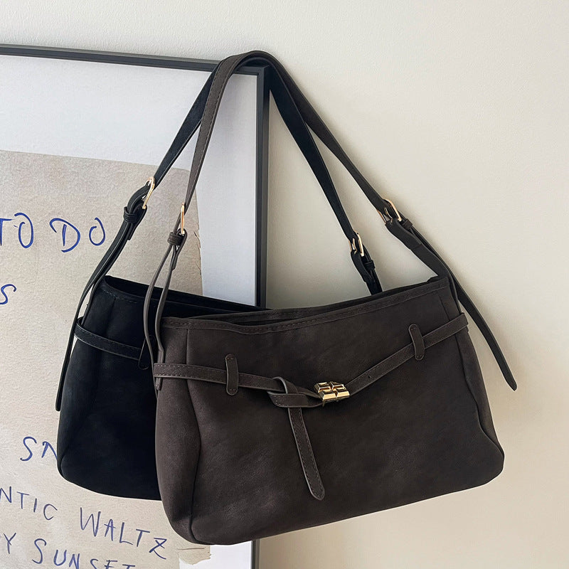 Bolso Tote Retro con Hebilla - Bolsa de Hombro de Gran Capacidad