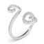 14k White Gold Diamond Open Flourish Style Engagement Ring