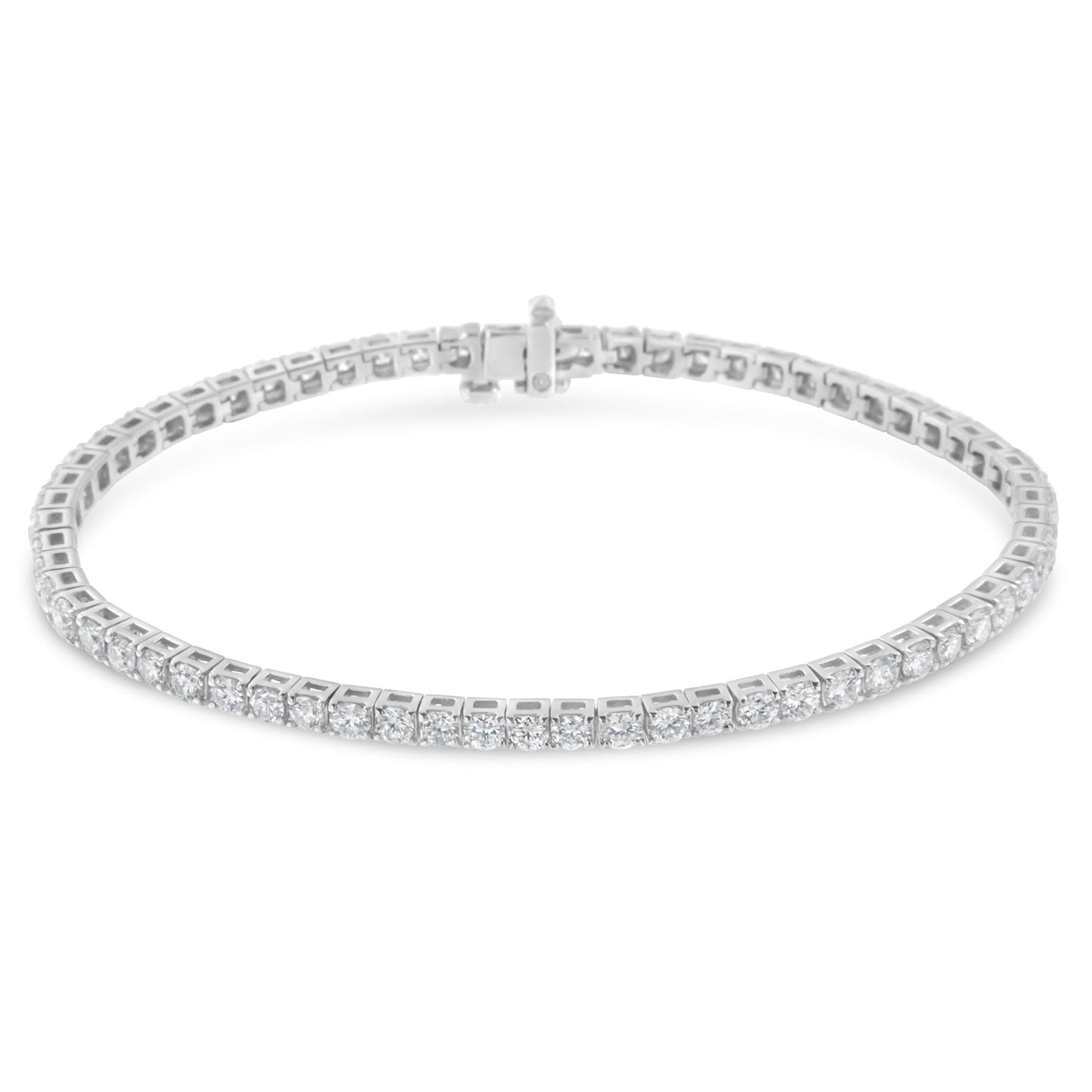 Bracelet de tennis en diamant 4.0 Cttw certifié IGI en or blanc 14K