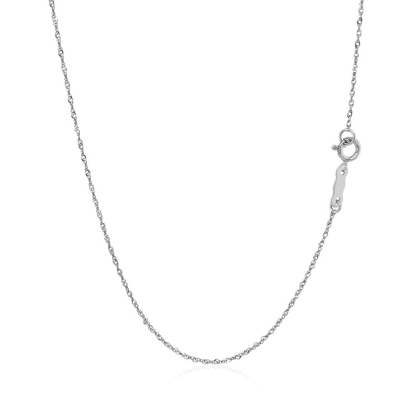 Cadena de Singapur de Oro Blanco de 14k - 0.8mm