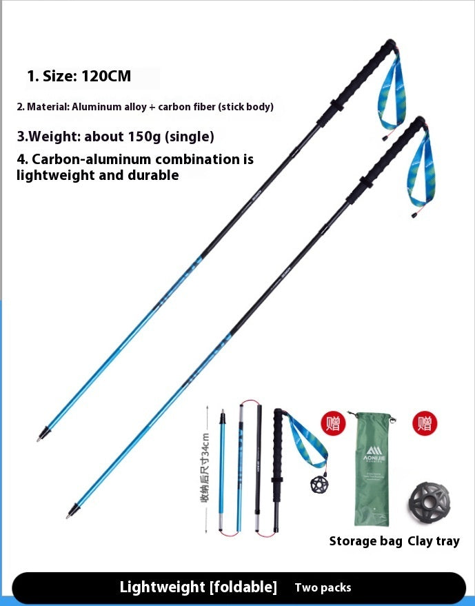 Premium Folding Carbon Trekking Poles for Outdoor Adventures